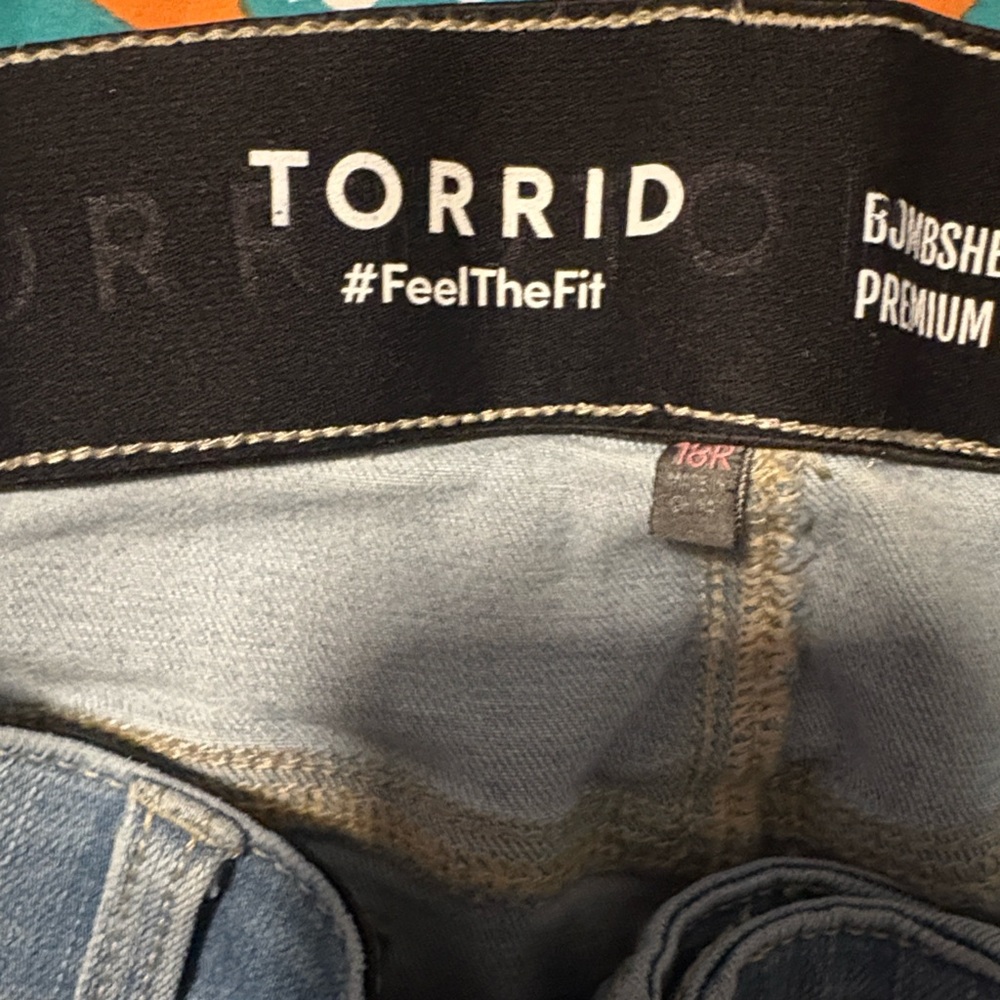 Torrid Light Blue Bombshell Flares - image 2